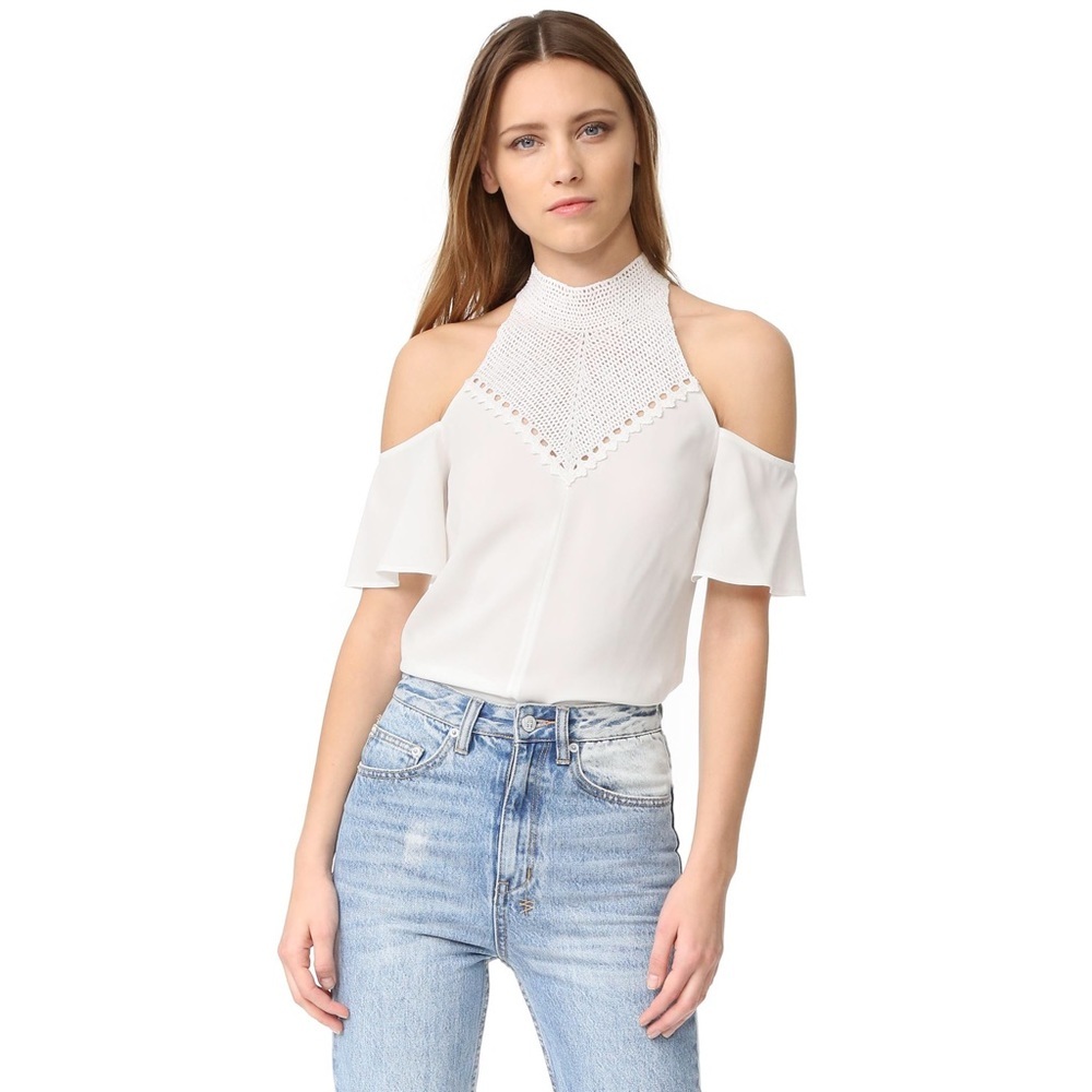 ALC cold shoulder white top